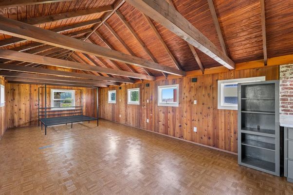Empty room, Game Room, Interior, Wooden Beams, Wooden Ceilings, Wood Texture Flooring, Wooden Walls