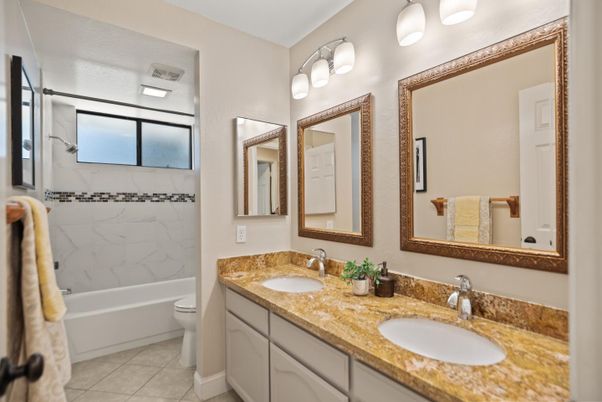 Bathroom, Dual Sink Vanities, Interior, Marble Walls