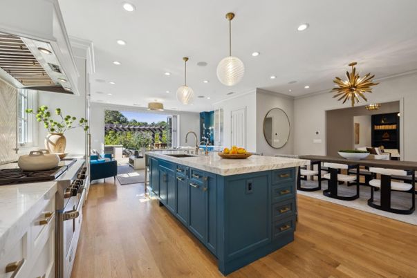 Dining room, Interior, Kitchen, Living room, Pendant Lights, Recessed Lighting, Wood Texture Flooring