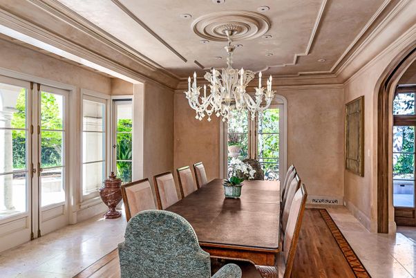 Chandelier, Dining room, Interior, Recessed Lighting