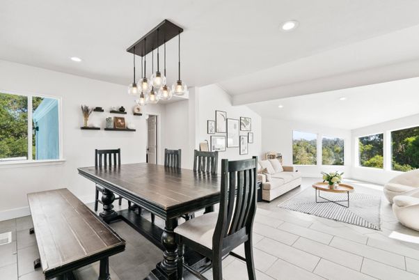 Dining room, Interior, Living room, Pendant Lights, Recessed Lighting