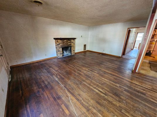 Empty room, Fireplace, Interior, Wood Texture Flooring
