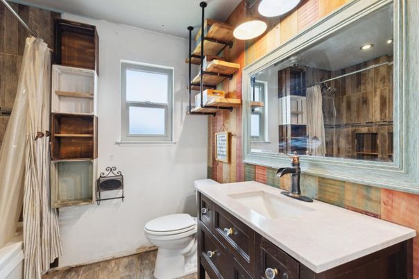 Bathroom, Interior, Wood Texture Flooring