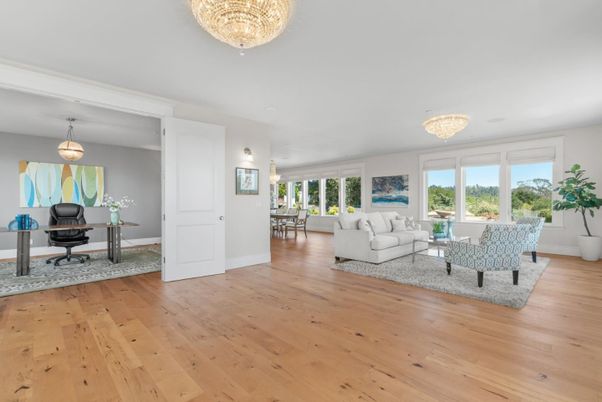 Chandelier, Home Office, Interior, Living room, Wood Texture Flooring