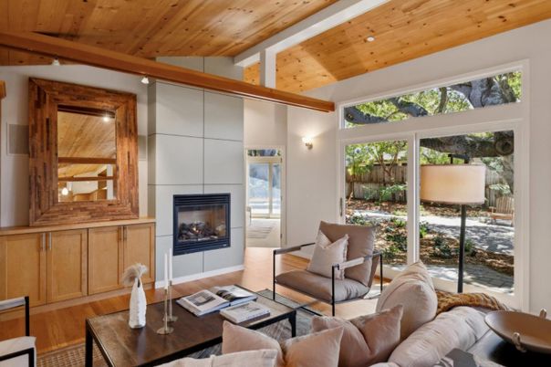 Fireplace, Interior, Living room, Wooden Ceilings, Wood Texture Flooring