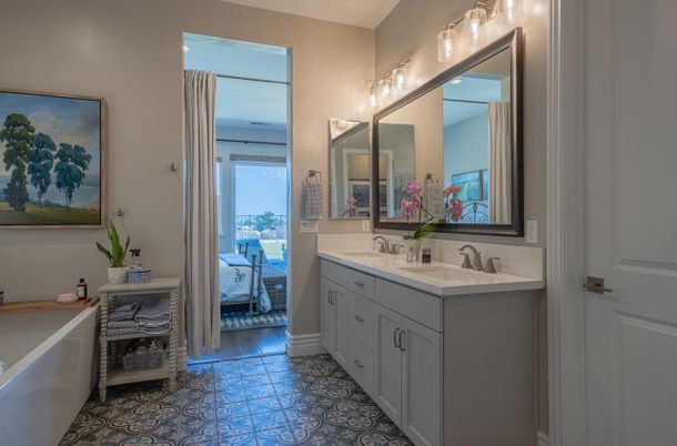 Bathroom, Bedroom, Dual Sink Vanities, Interior, Wood Texture Flooring
