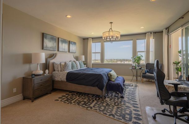 Bedroom, Chandelier, Home Office, Interior, Recessed Lighting