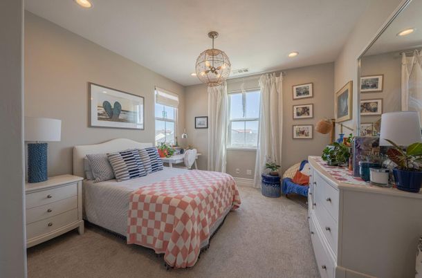 Bedroom, Chandelier, Interior, Recessed Lighting