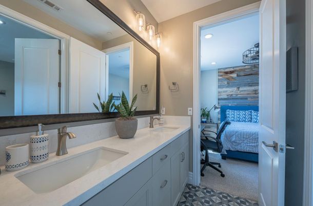 Bathroom, Bedroom, Dual Sink Vanities, Interior, Recessed Lighting