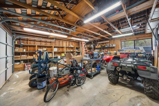 Garage, Interior, Wooden Beams, Wooden Walls