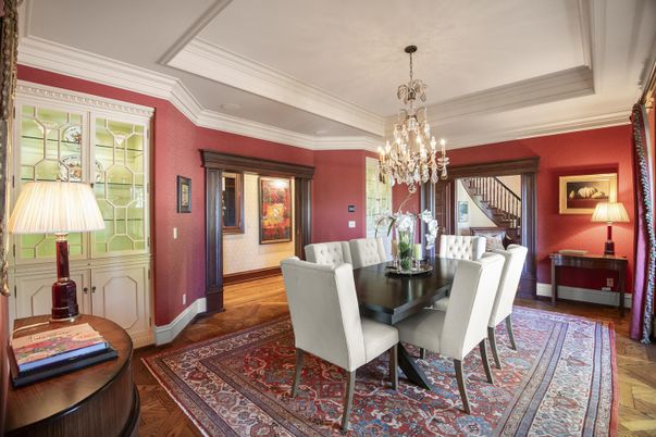 Chandelier, Dining room, Interior, Wood Texture Flooring