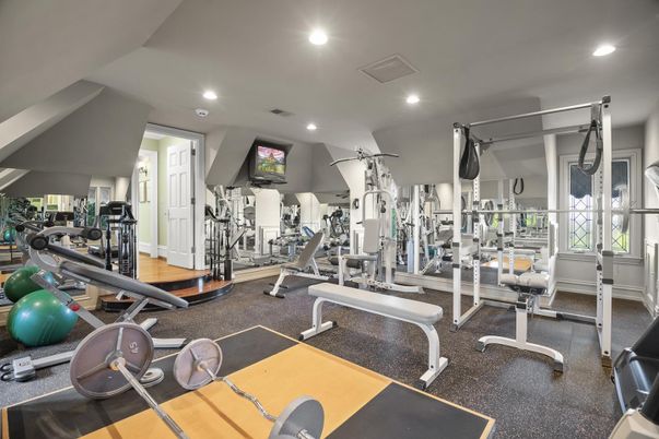 Fitness Equipment, Gym, Interior, Recessed Lighting