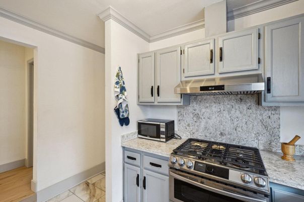 Interior, Kitchen, Stainless Steel Appliances, Wood Texture Flooring