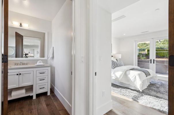 Bathroom, Bedroom, Interior, Recessed Lighting, Wood Texture Flooring