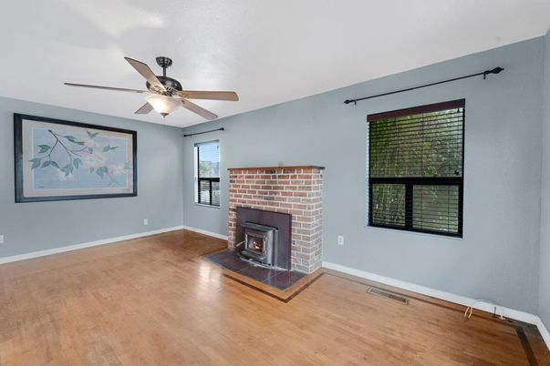 Empty room, Fireplace, Interior, Wood Texture Flooring