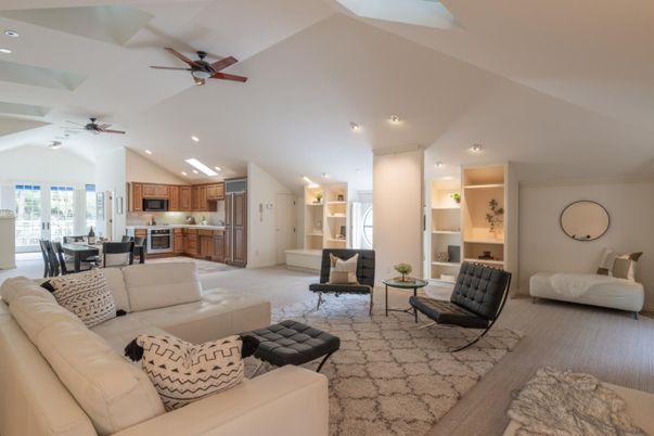 Dining room, Interior, Kitchen, Living room, Recessed Lighting, Stainless Steel Appliances