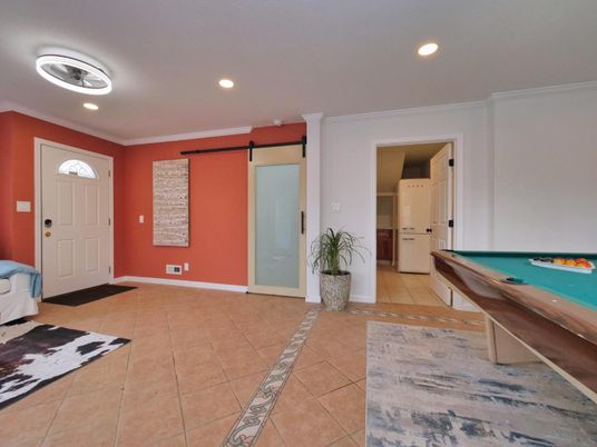 Billiard Table, Game Room, Interior, Recessed Lighting