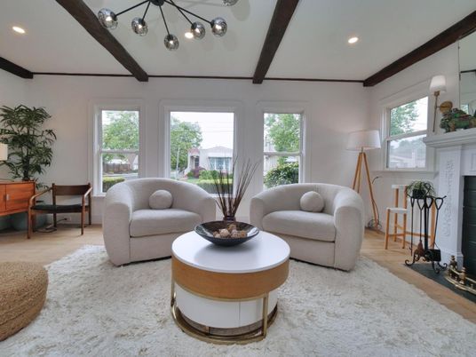 Fireplace, Interior, Living room, Recessed Lighting, Wooden Beams, Wood Texture Flooring