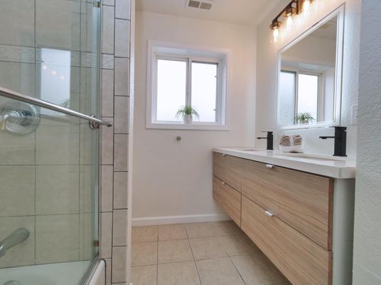 Bathroom, Dual Sink Vanities, Glass Shower, Interior