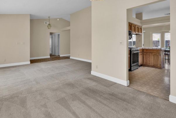 Empty room, Interior, Kitchen, Pendant Lights