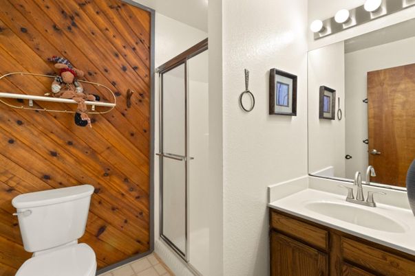 Bathroom, Glass Shower, Interior, Wooden Walls