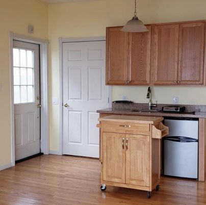 Interior, Kitchen, Pendant Lights, Wood Texture Flooring