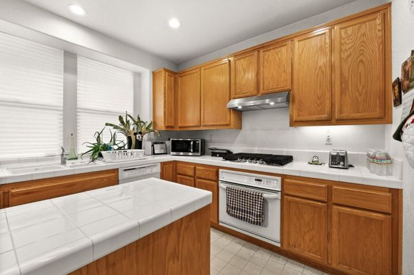 Interior, Kitchen, Recessed Lighting, Tile Countertops