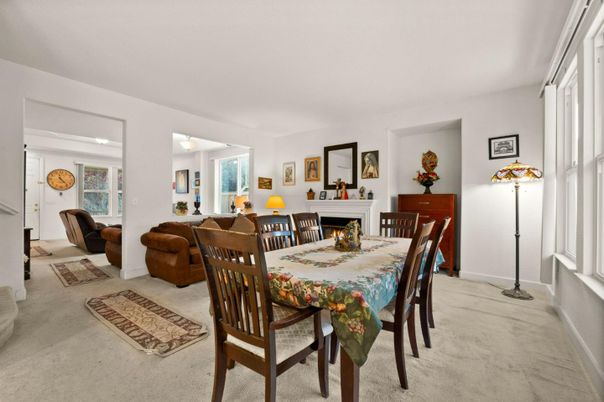 Dining room, Fireplace, Interior, Living room