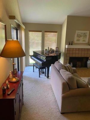 Fireplace, Interior, Living room, Piano