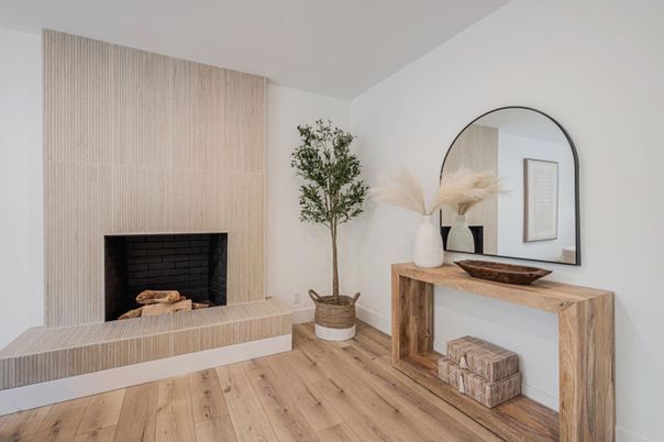 Fireplace, Interior, Wood Texture Flooring