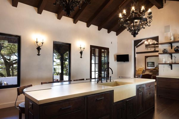Chandelier, Interior, Kitchen, Wooden Beams, Wooden Ceilings