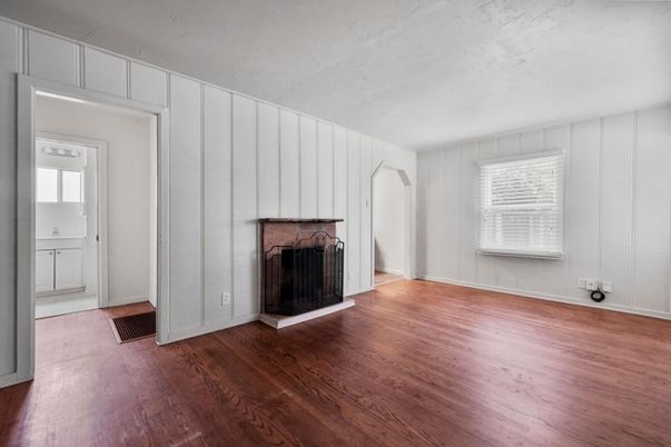 Empty room, Fireplace, Interior, Wood Texture Flooring