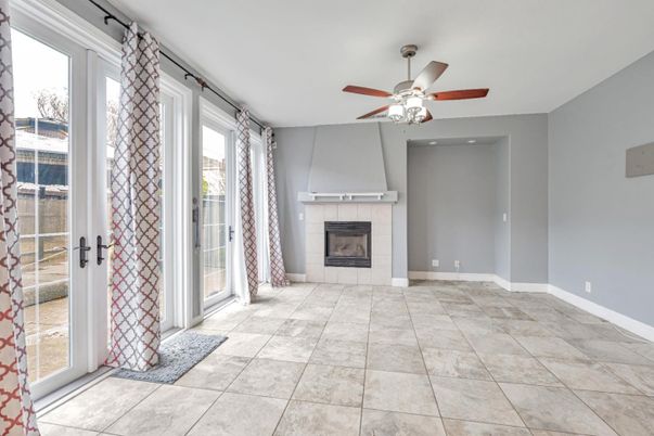 Empty room, Fireplace, Interior, Recessed Lighting