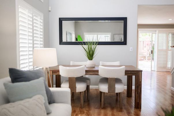 Dining room, Interior, Wood Texture Flooring