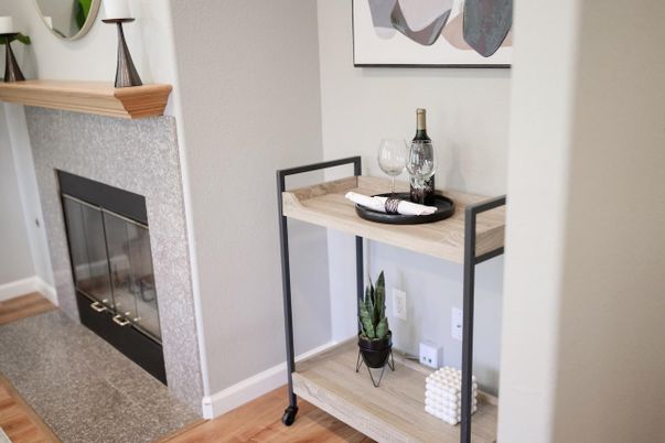 Fireplace, Interior, Wood Texture Flooring