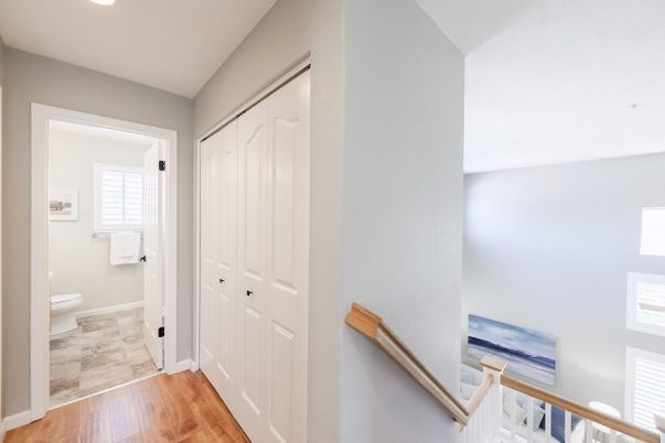 Bathroom, Interior, Recessed Lighting, Wood Texture Flooring