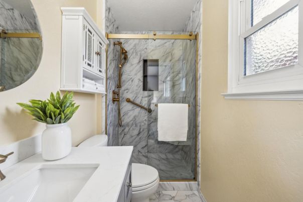 Bathroom, Glass Shower, Interior, Marble, Marble Walls
