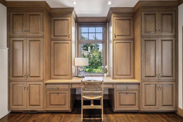 Home Office, Interior, Recessed Lighting, Wood Texture Flooring