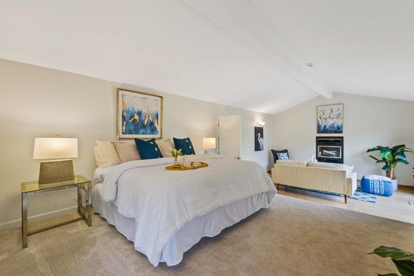 Bedroom, Fireplace, Interior