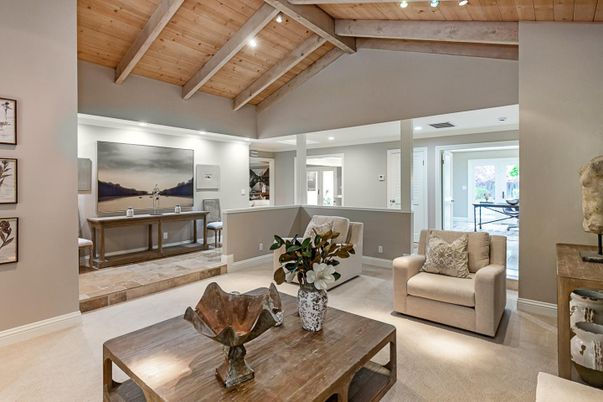 Interior, Living room, Recessed Lighting, Wooden Beams, Wooden Ceilings