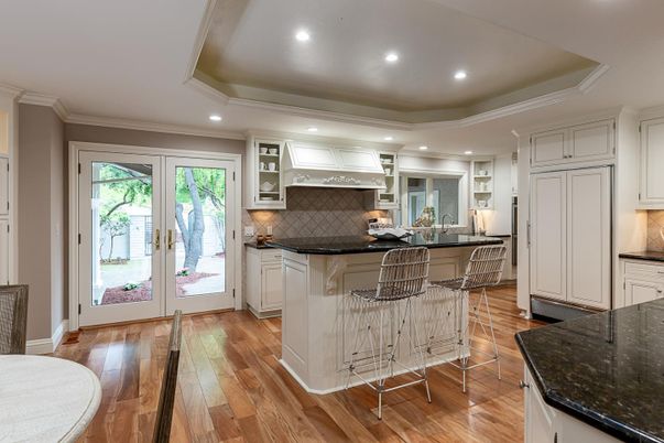 Interior, Kitchen, Recessed Lighting, Wood Texture Flooring