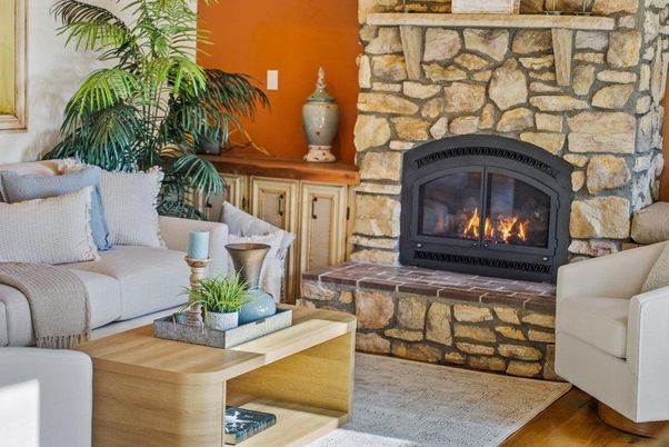 Fireplace, Interior, Stone Walls