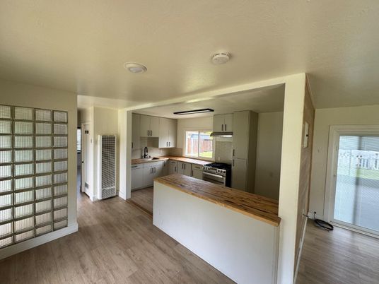 Interior, Kitchen, Wood Texture Flooring