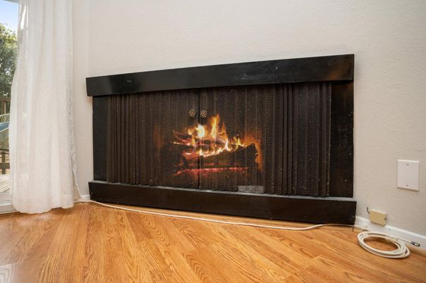 Fireplace, Interior, Wood Texture Flooring
