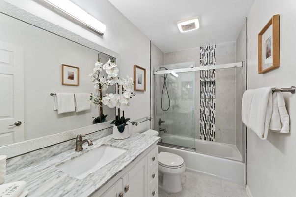 Bathroom, Glass Shower, Interior, Marble