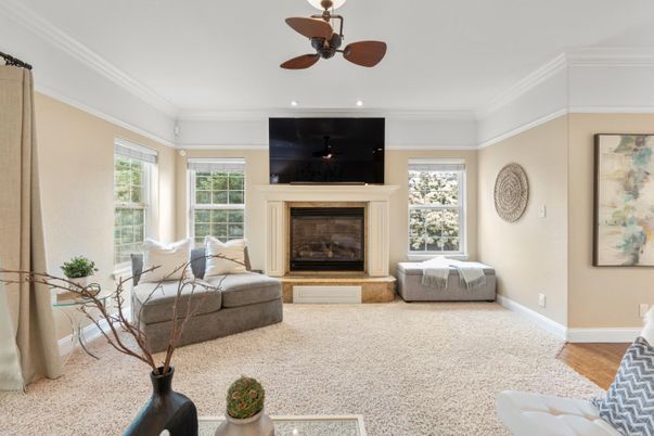 Fireplace, Interior, Recessed Lighting, Wood Texture Flooring