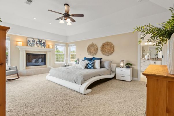 Bedroom, Fireplace, Interior, Recessed Lighting