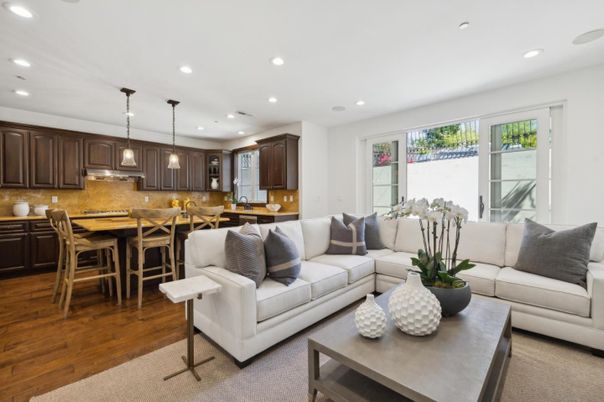 Dining room, Interior, Kitchen, Living room, Pendant Lights, Recessed Lighting, Wood Texture Flooring