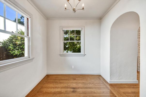 Chandelier, Empty room, Interior, Wood Texture Flooring