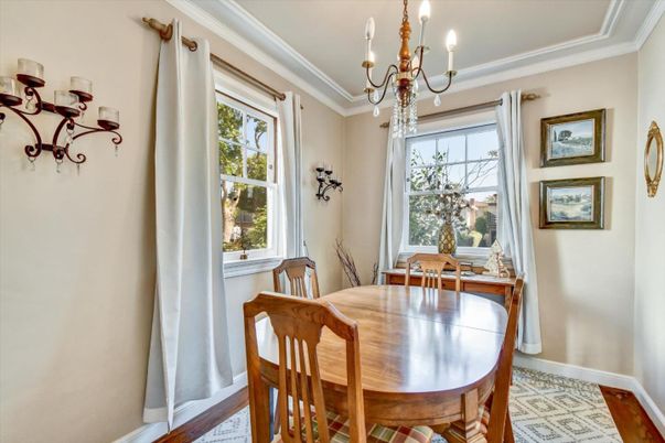 Chandelier, Dining room, Interior, Wood Texture Flooring